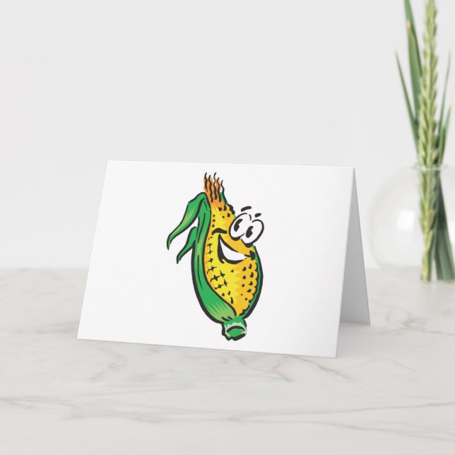 happy face corn on the cob card (Front)