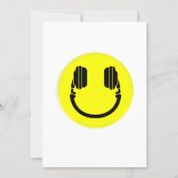 happy face dj headphones edm music