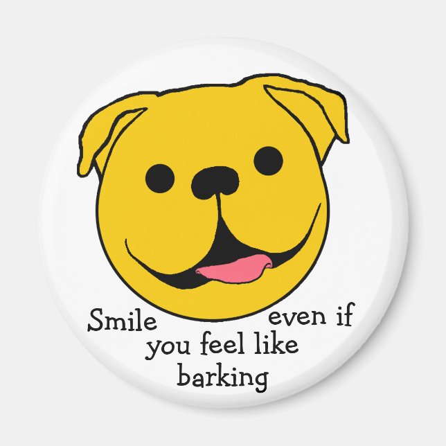 Happy Face Dog Magnet (Front)