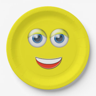 Happy Face Emoji Paper Plate