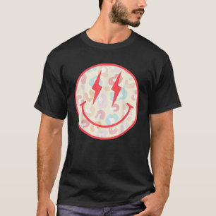 Happy Face Floral Preppy Aesthetic Smile Face T-Shirt