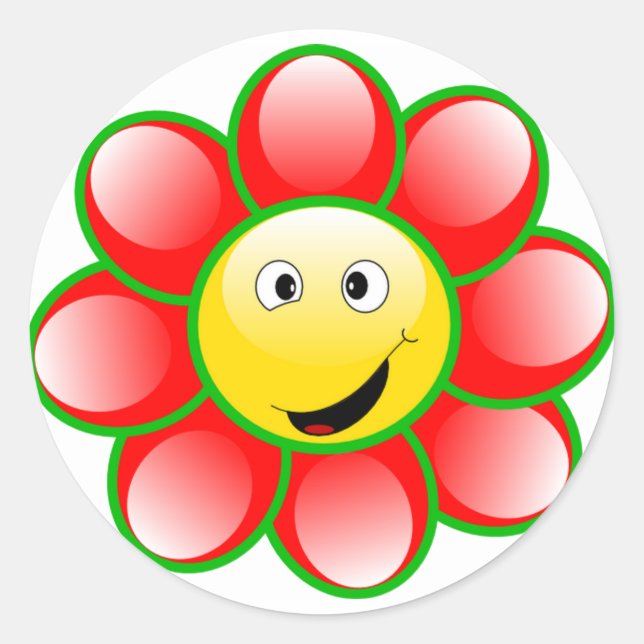 Happy Face Flower Stickers (Front)