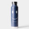 Happy Face Graphic Personalise Blue Water Bottle