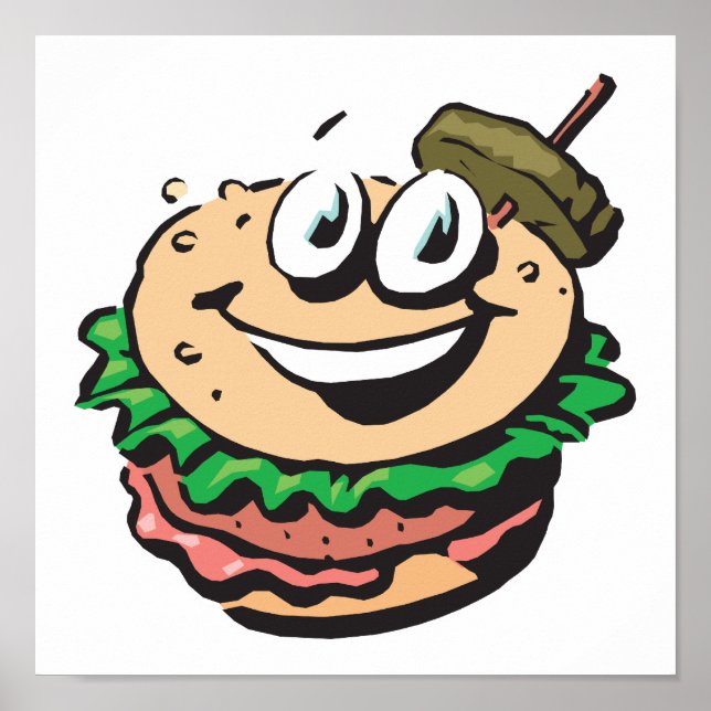 happy face hamburger poster (Front)