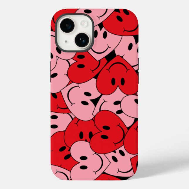 Happy Face Heart Case-Mate iPhone Case (Back)
