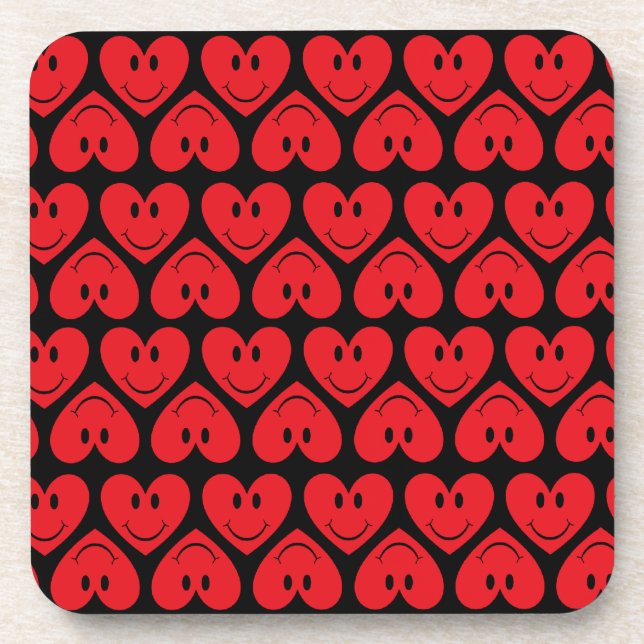 Happy Face Heart Coaster (Front)