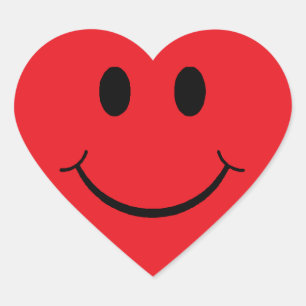 Happy Face Heart Sticker
