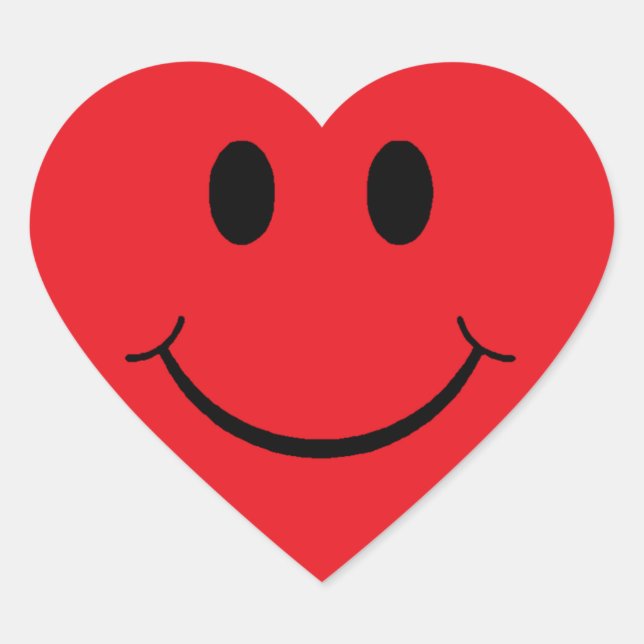 Happy Face Heart Sticker (Front)