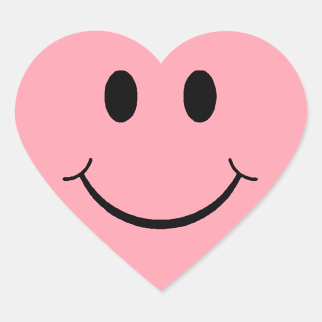 Happy Face Heart Sticker (Front)