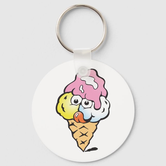 Happy Face Ice Cream Key Ring (Front)