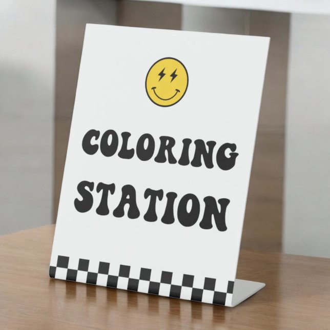 Happy Face One Happy Dude Colouring Station Sign (Creator Uploaded)