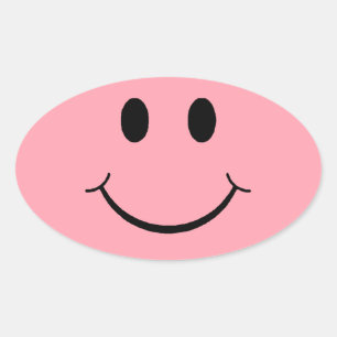Happy Face Oval Sticker