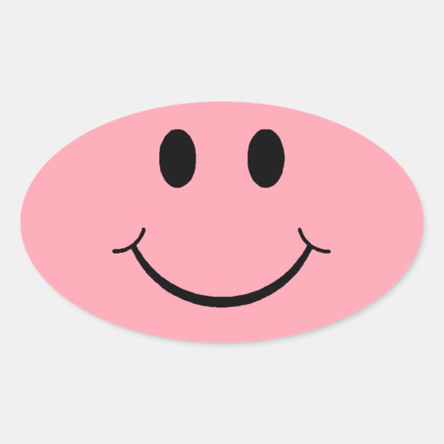 Happy Face Oval Sticker (Front)