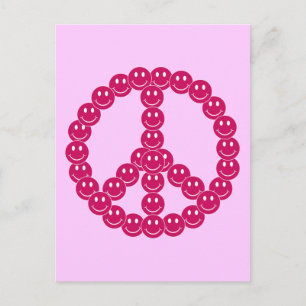 Happy Face Peace Postcard