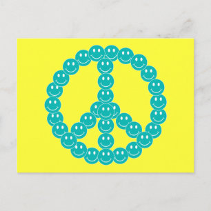 Happy Face Peace Postcard