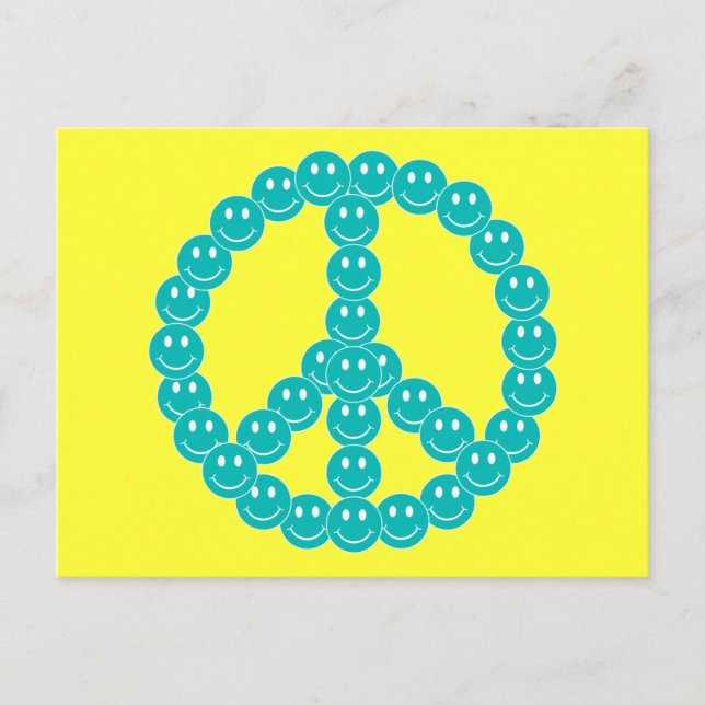 Happy Face Peace Postcard (Front)
