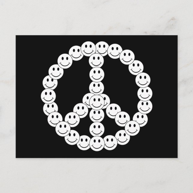 Happy Face Peace Postcard (Front)