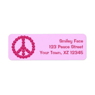 Happy Face Peace Return Address Label