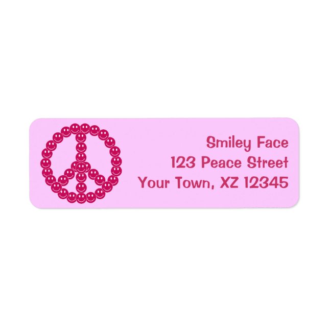 Happy Face Peace Return Address Label (Front)