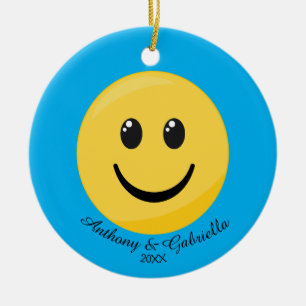 Happy Face Personalised Emoji Ornament