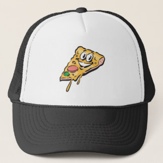 happy face pizza slice trucker hat