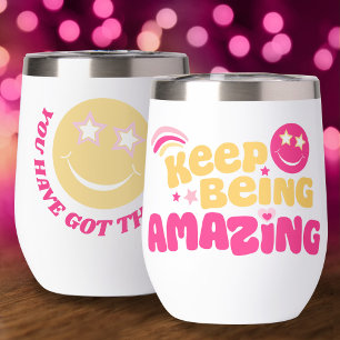 Happy face Preppy slogan keep being amazing