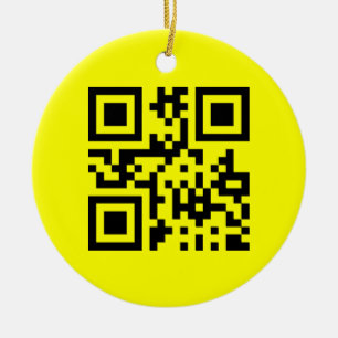 Happy Face -- QR Code Ceramic Ornament