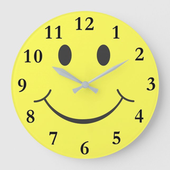 Happy Face Round Acrylic Wall Clock (Front)