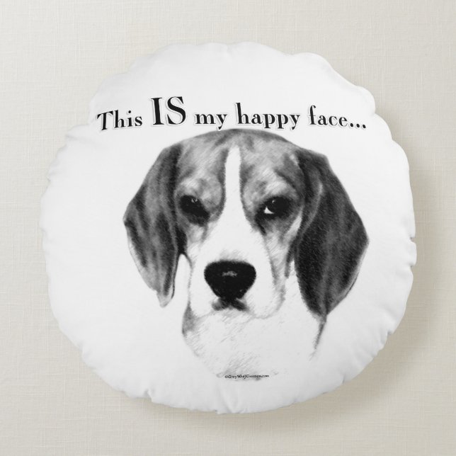 Happy Face Round Cushion (Front)