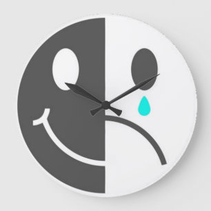 Happy Face Sad Face Wall Clock