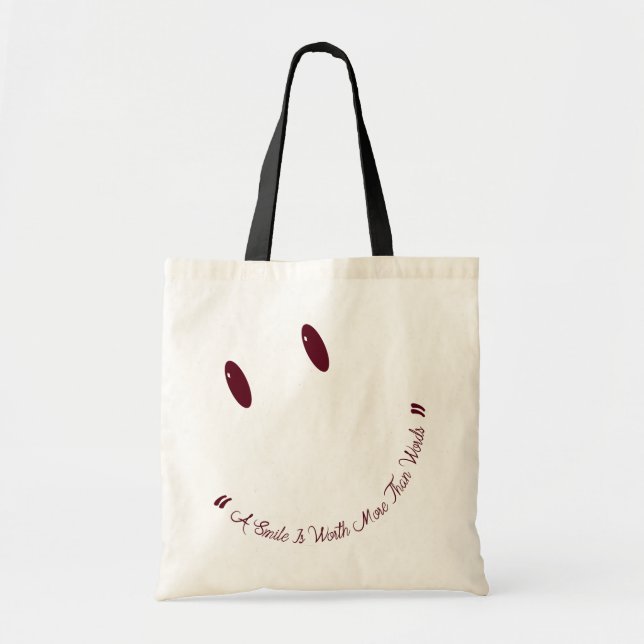 Happy Face Smile Tote Bag (Front)