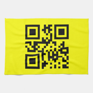 ☺ Happy Face Smiling Emoji -- QR Code Tea Towel