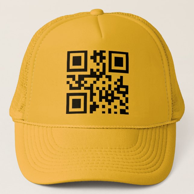 ☺ Happy Face Smiling Emoji -- QR Code Trucker Hat (Front)