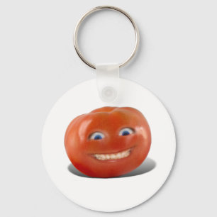 Happy Face Smiling Tomato Key Ring
