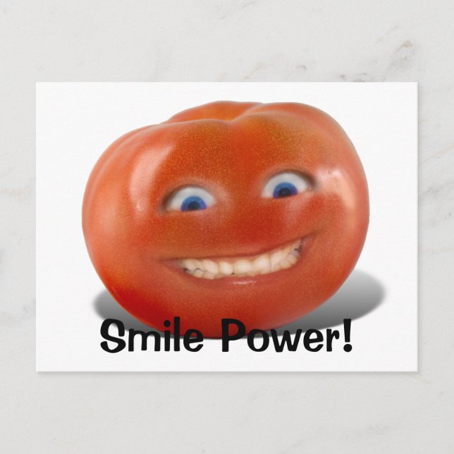Happy Face Smiling Tomato Postcard (Front)