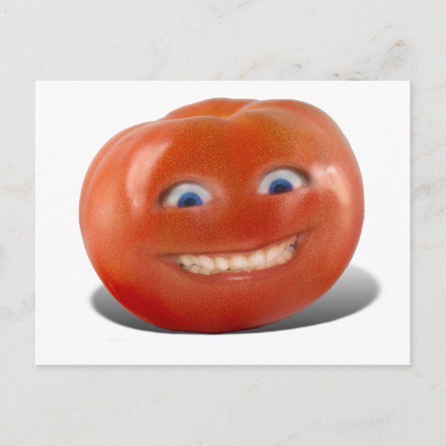Happy Face Smiling Tomato Postcard (Front)