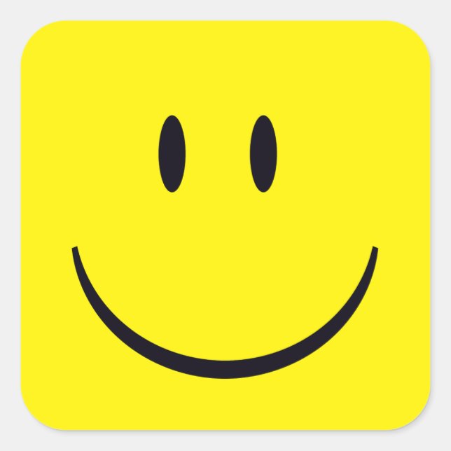 Happy Face Square Sticker (Front)