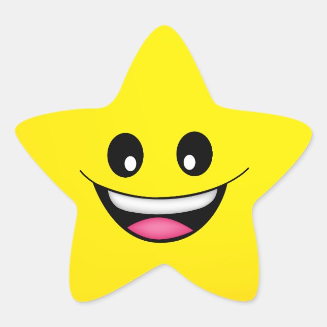 Happy Face Star Sticker (Front)