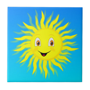 Happy Face Sunshine Ceramic Tile