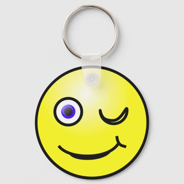 Happy Face Winking Keychain (Front)
