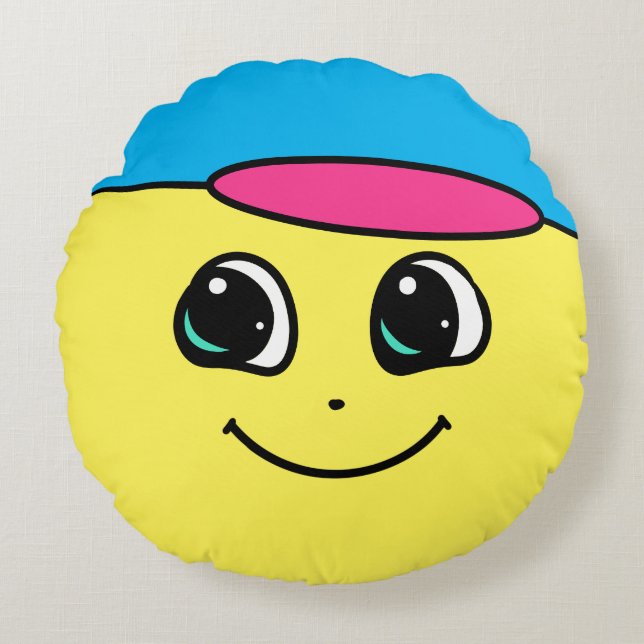 Happy Face with Customizeble Hat - Pillow (Front)