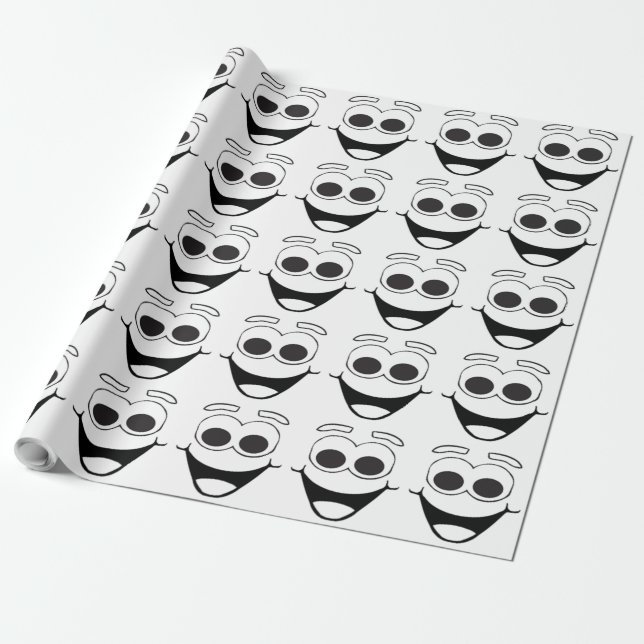 HAPPY FACE WRAPPING PAPER (Unrolled)