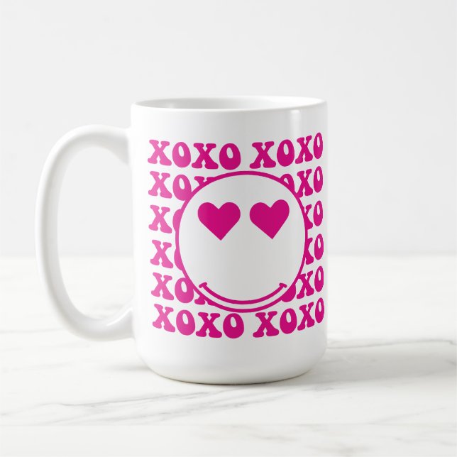 Happy Face, xoxo, valentine, custom mug, cup (Left)