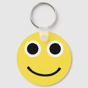 Happy Face Yellow Smiling Emoticon Emoji Key Ring