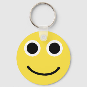 Happy Face Yellow Smiling Emoticon Emoji Key Ring