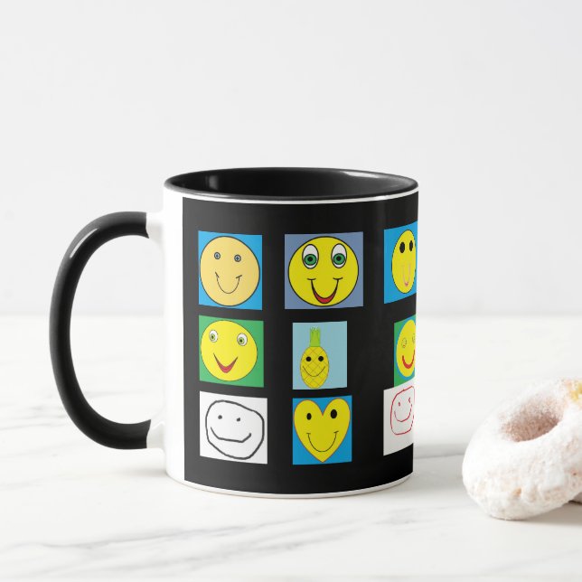 Happy faces mug (With Donut)