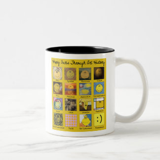 happy faces through art history Two-Tone coffee mug