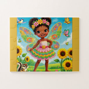 "HAPPY FAIRY AND SUNFLOWERS" JIGSAW PUZZLE