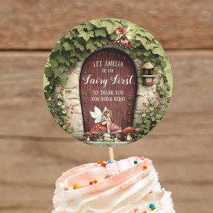 Happy Fairy First Birthday Thank You Classic Round Sticker