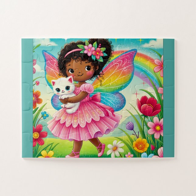 "HAPPY FAIRY & KITTEN" JIGSAW PUZZLE (Horizontal)